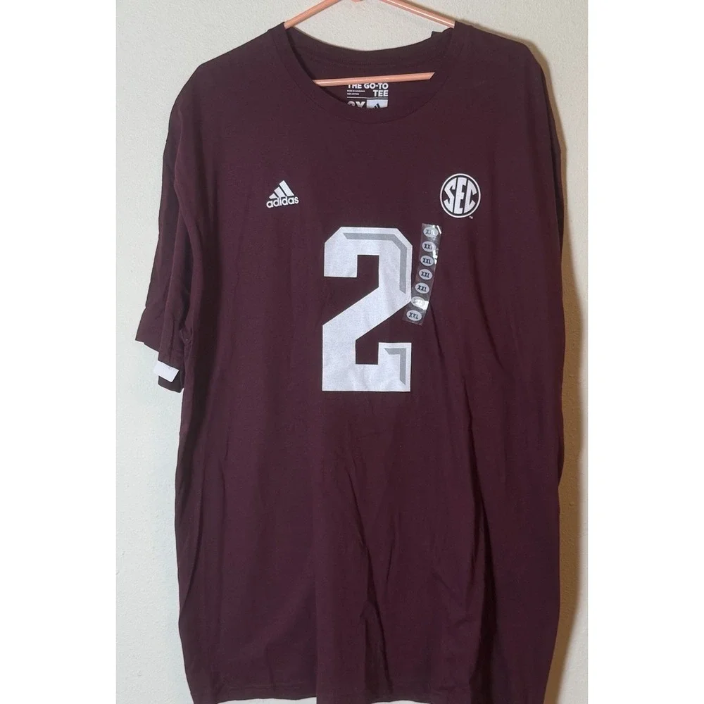 Adidas Texas A&M Aggies #2 Go-To Tee Maroon SEC NCAA Men's 2XL NWT